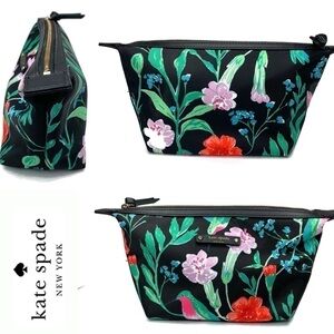 Kate Spade Jardin Hummingbird Floral Cosmetic Bag